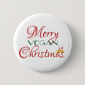 Merry Vegan Christmas Pinback Button