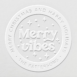 Merry Vibes Merry Christmas Happy Holidays Name Embosser