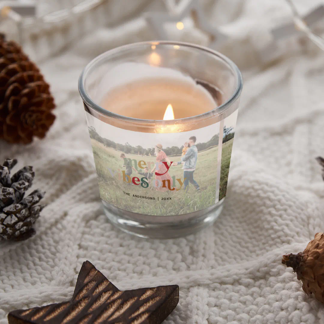 Merry Vibes | Modern Colorful Christmas Holiday Scented Candle