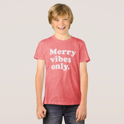 Merry vibes only fun retro Christmas holiday Tri_Blend Shirt