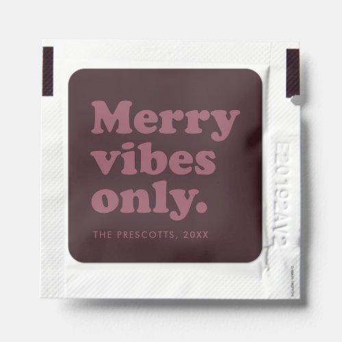 Merry vibes only fun retro holiday hand sanitizer packet