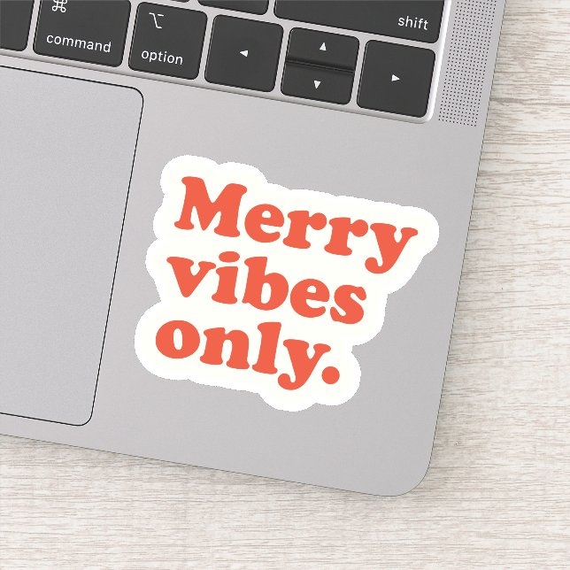 Merry Vibes Only retro Christmas holiday Sticker (Detail)