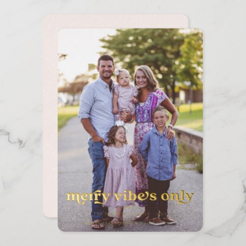 Merry Vibes Only  Retro Christmas Photo Holiday