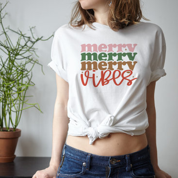 Merry Vibes Retro Groovy Christmas Holidays T-Shirt