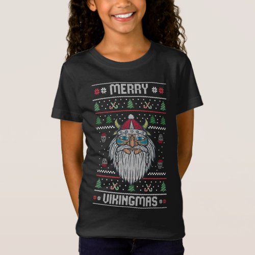 Merry Vikingmas _ Funny Viking Ugly Christmas T_Shirt