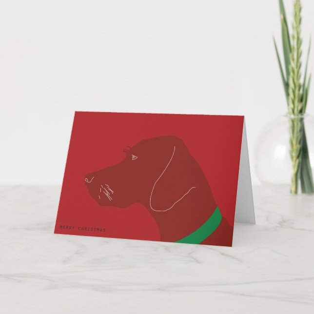 Merry Vizsla Christmas Holiday Card (Front)