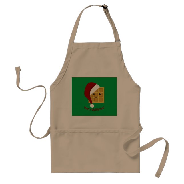 Merry Wafflemas Christmas Waffle Adult Apron (Front)