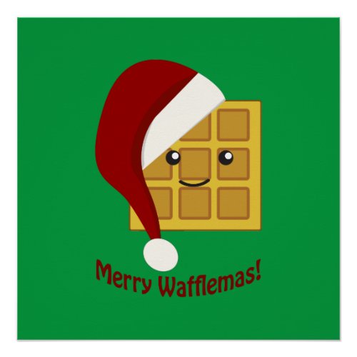 Merry Wafflemas Christmas Waffle Poster