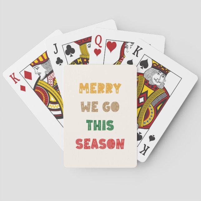 Merry We Go, Merry Christmas, Christmas, Holidays Poker Cards (Back)