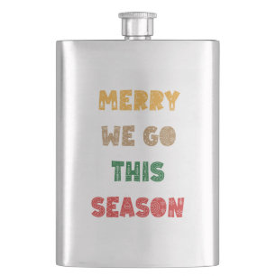 Merry We Go, Merry Christmas, Christmas, Retro Flask