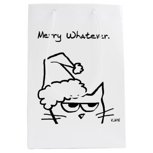 Merry Whatever _ Grumpy Christmas from the Cat Medium Gift Bag