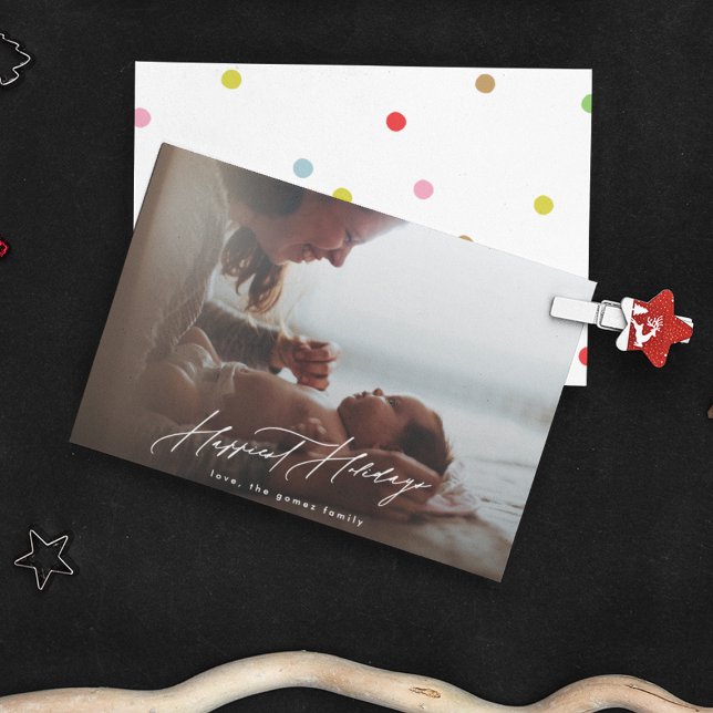 Merry White Christmas Photo Calligraphy Happiest Holiday Card (Creator Uploaded)