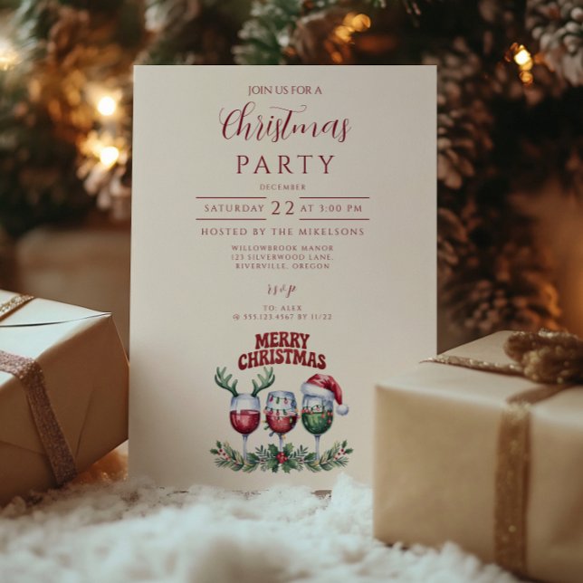 Merry Wine Christmas Invitation (Creator Uploaded)