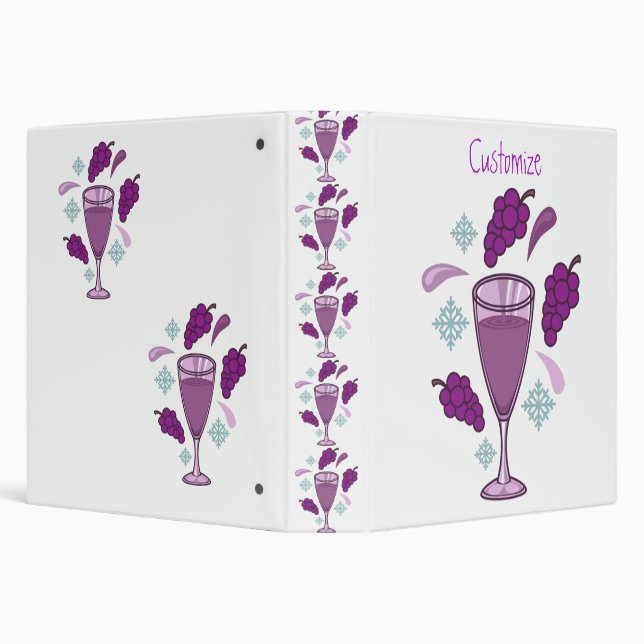 Merry Wine Drinking Holiday Thunder_Cove 3 Ring Binder (Background)