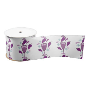 Merry Wine Drinking Holiday Thunder_Cove Satin Ribbon