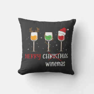Merry Winemas Throw Pillow