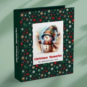 Merry winter Christmas snowman kids photo album 3 Ring Binder