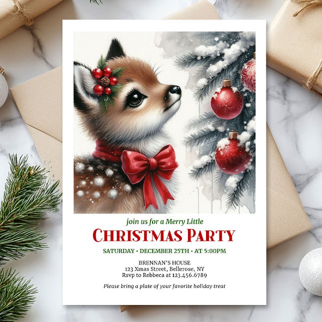 Merry winter scene Christmas kids invitation  (Merry winter scene Christmas kids invitation editable template)
