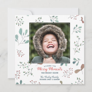 Merry Winter Woodland Christmas Photo Holiday Card