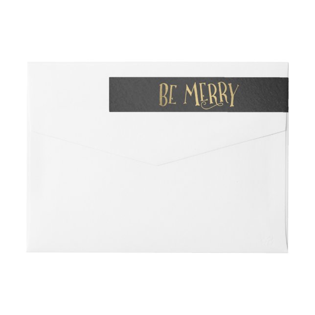 Merry Wishes Editable Color Wraparound Label (Back)