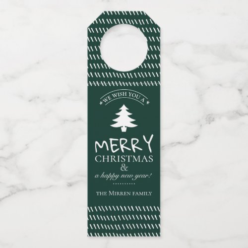 Merry Wishes Personalized Bottle Hanger