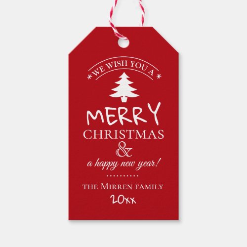 Merry Wishes Personalized Holiday Gift Tags