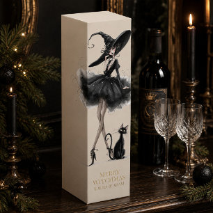 Merry Witchmas Wine Gift Box – Gothic Witch & Cat