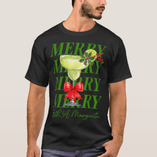 Merry With A Margarita Christmas Drinking Margarit T-Shirt