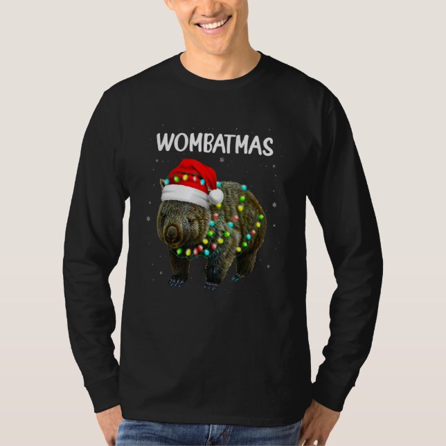 Merry Wombatmas  Santa Wombat Wild Animal Xmas T-Shirt (Front)
