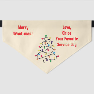 Merry Woof-mas Service Dog Festive Flair Pet Bandana Collar