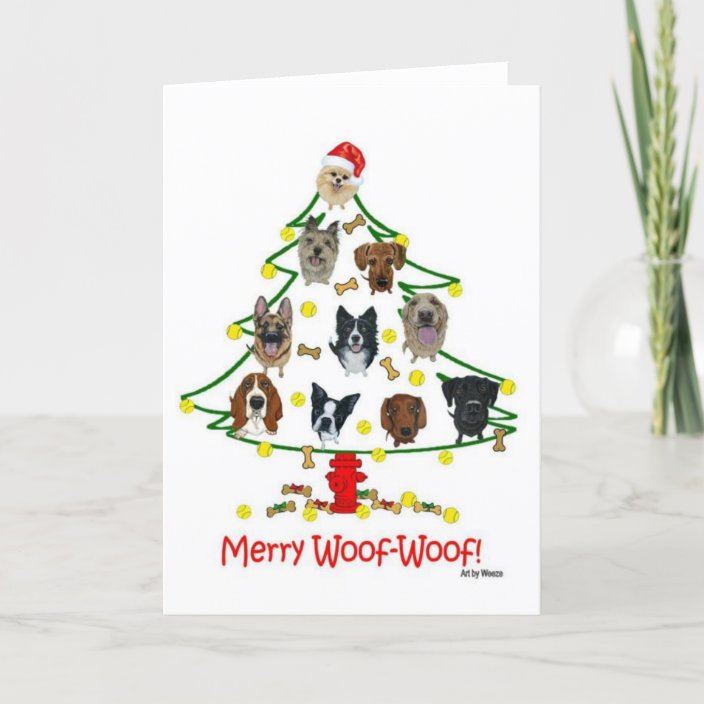 Merry Woof Woof Dog Breeds Christmas Card Zazzle merry-woof-woof-dog-breeds-christmas-card-zazzle