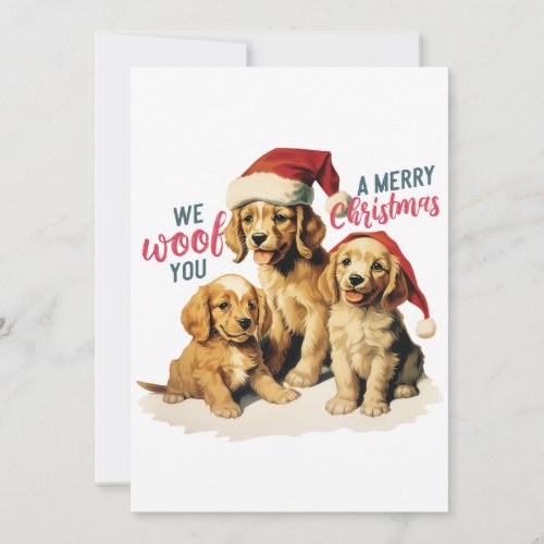 Merry Woofmas 2023 Retro Labrador Christmas Holiday Card