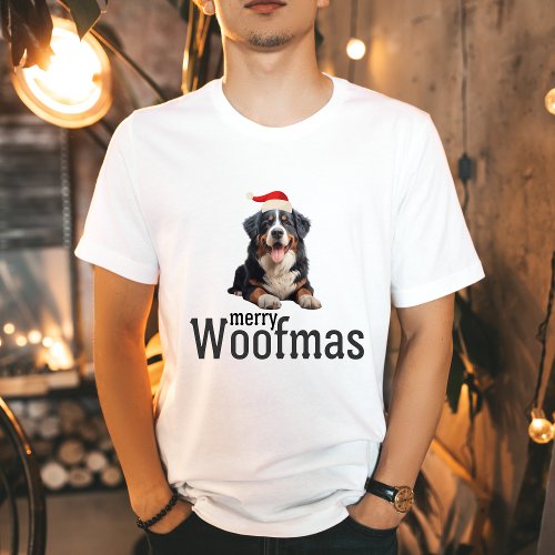 Merry Woofmas Bernese Tee Spreading Holiday Cheer T_Shirt