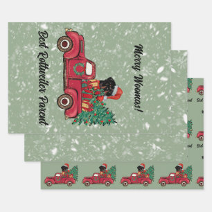Merry Woofmas! Best Rottweiler Mom Personalized Wrapping Paper Sheets