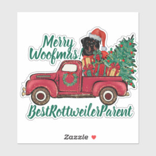 Merry Woofmas! Best Rottweiler Parent Personalized Sticker