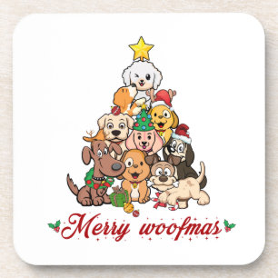 Merry woofmas beverage coaster