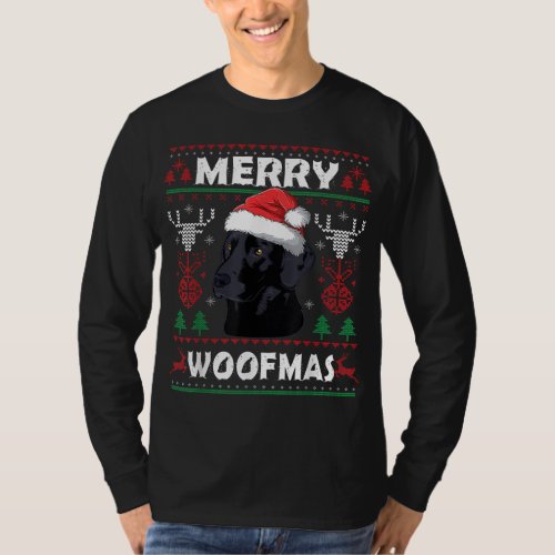 Merry Woofmas Black Lab Christmas Dog Lover Xmas G T_Shirt