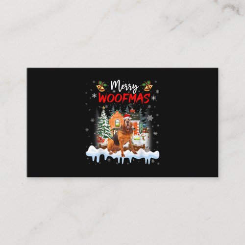 Merry Woofmas Bloodhound Christmas Tree Dog Lover  Business Card