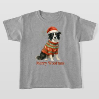Merry Woofmas Border Collie Christmas