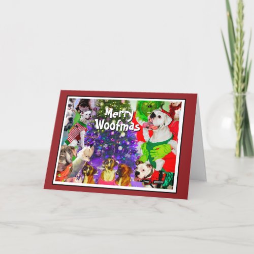 Merry Woofmas Boxer Dog Christmas Holiday Card