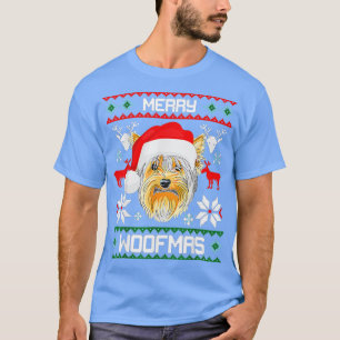Merry Woofmas Christmas Dog Deer Snowflakes Merry T-Shirt
