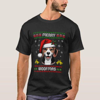 Merry Woofmas Christmas Dog Santa Hat Puppy X mas T-Shirt