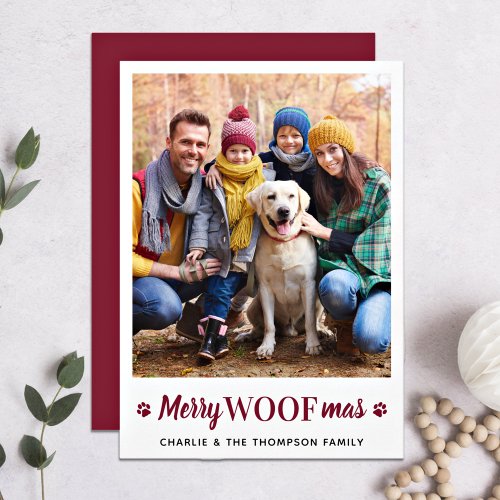 Merry WOOFmas Christmas From The Dog Pet Photo  Holiday Card