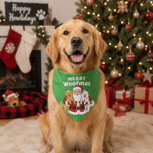 Merry Woofmas Christmas Pet Bandana Collar
