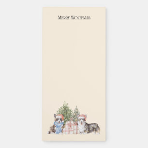 Merry Woofmas Cute Christmas Gift Corgi Lovers Magnetic Notepad
