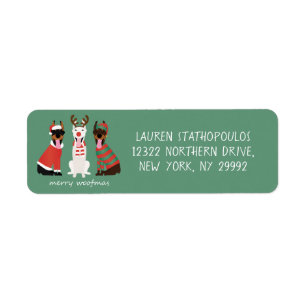 Merry Woofmas Dobermann Christmas Dogs Label