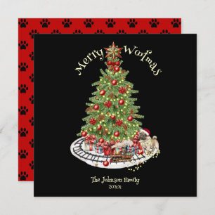Merry Woofmas Dog Design- Pug Holiday Card