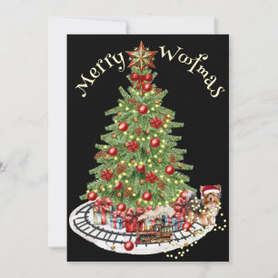 Merry Woofmas Dog Design- Yorkie Holiday Card