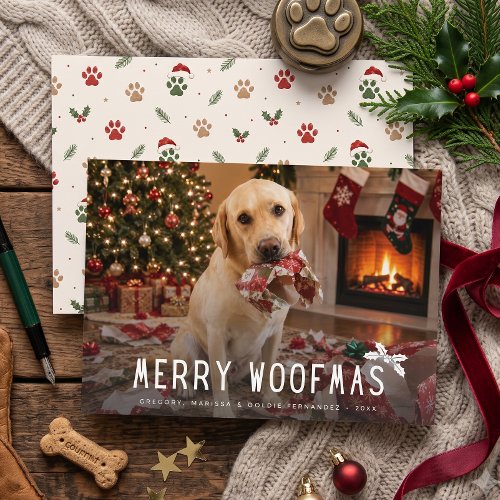Merry Woofmas Dog Funny Photo Christmas Holiday Card