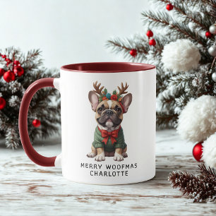 Merry Woofmas French Bulldog Frenchie Coffee Mug